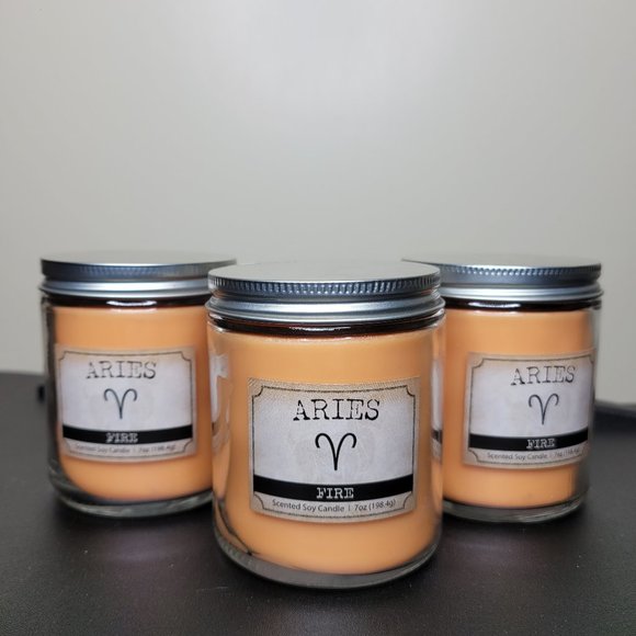 Hanna's Candle Co Other - *SOLD* Zodiac Aries Fire Cashmere Amber 7 oz Set of 3 Scented Soy Candles Bundle